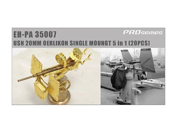 1/350 エリコンKA 20 mm 機関砲 5 in 1 (単装) (20個、PE1枚入)