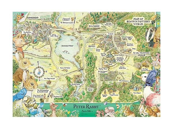 ジグソーパズル: マップ オブ ビアトリクス･ポターズ ワールド 500ピース (53 x 38cm)