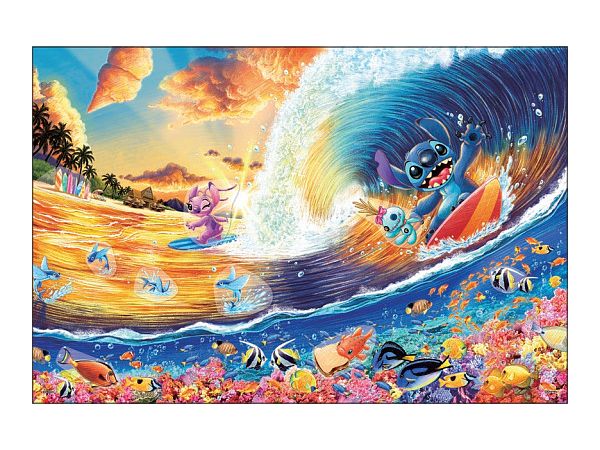 ジグソーパズル: Stitch Sunset Surfing 1000p (50 x 75cm)