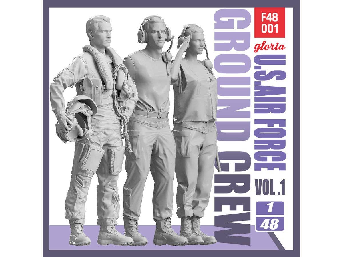 1/48 現用 アメリカ空軍 グランドクルーセットVol.1 地上整備員/F-35Aパイロット(3体入)