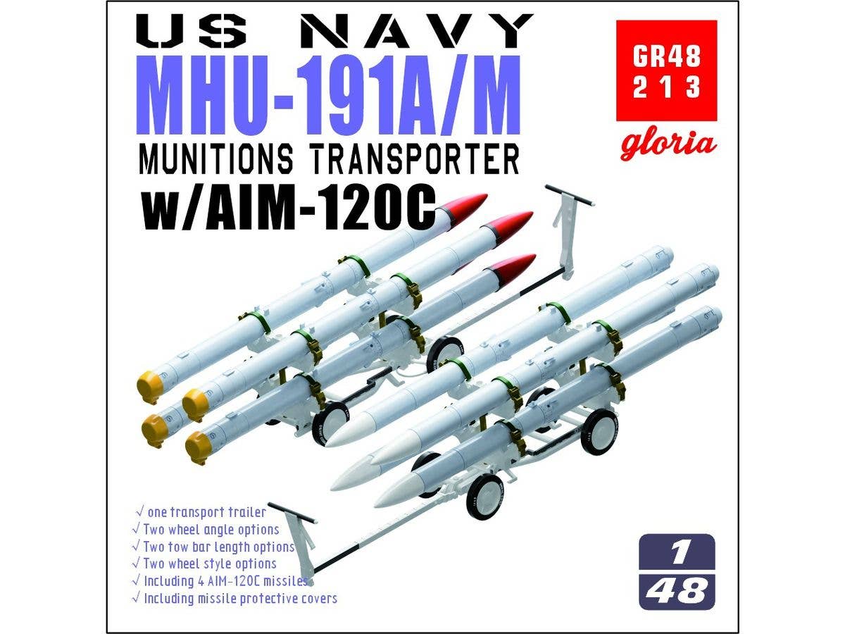 1/48 現用 アメリカ海軍 MHU-191A/M弾薬運搬車 w/AIM-120C空対空