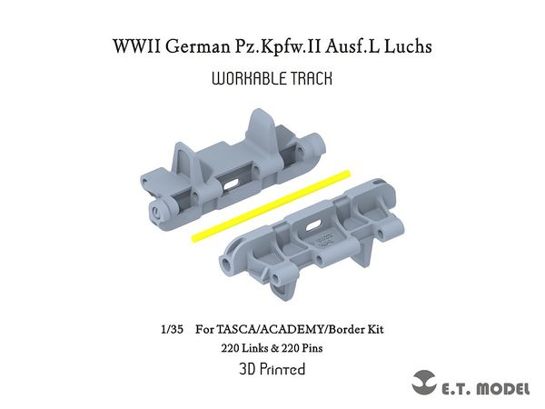 1/35 WWII ドイツ II号戦車L型 ルクス用可動式履帯 (アスカモデル / アカデミー / ボーダーモデル用)