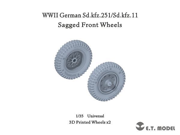 1/35 WWII ドイツ Sd.Kfz.251装甲兵員輸送車/Sd.Kfz.11 3トンハーフトラック用自重変形タイヤ