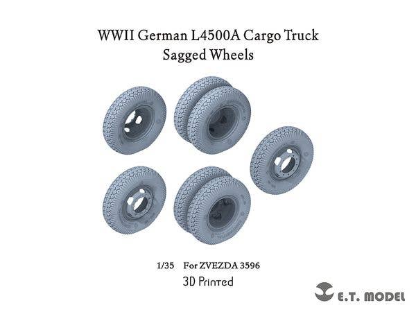 1/35 WWII ドイツ L4500Aカーゴトラック 自重変形タイヤセット (ズベズダ3596用)
