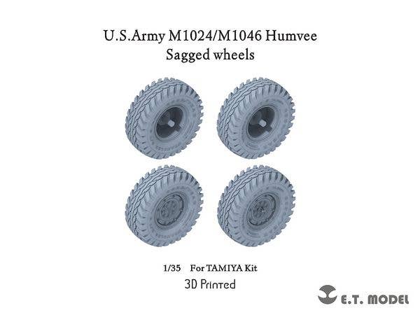 1/35 現用 アメリカ M1024/M1046ハンビー 自重変形タイヤセット (タミヤ用)