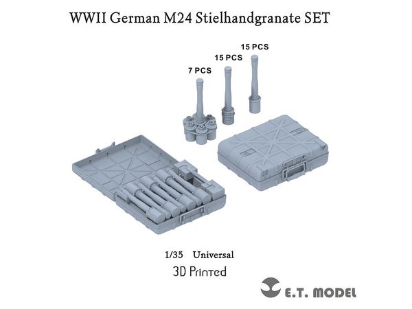 1/35 WW.II ドイツ M24型柄付手榴弾セット ケース付 (各社キット対応)