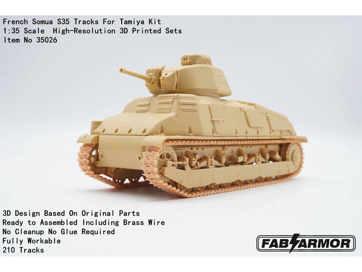1/35 フランス ソミュア S35戦車用可動式履帯セット (タミヤ用)