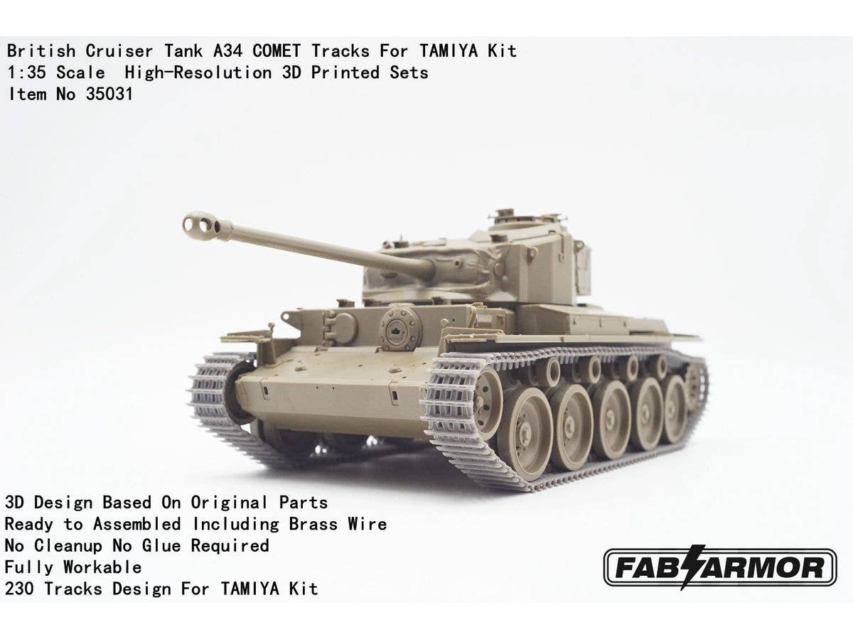1/35 英軍 巡航戦車 A34 コメット用可動式履帯セット (タミヤ用)