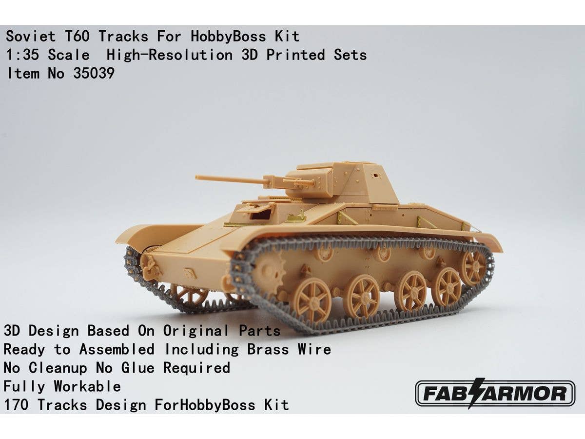 1/35 ソ連 T-60 軽戦車用可動式履帯セット (ホビーボス用)