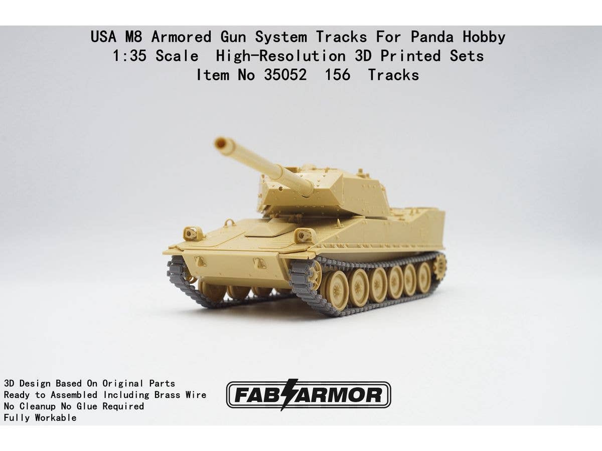 1/35 米軍 M8 AGS (装甲砲システム)用可動式履帯セット (パンダホビー用)