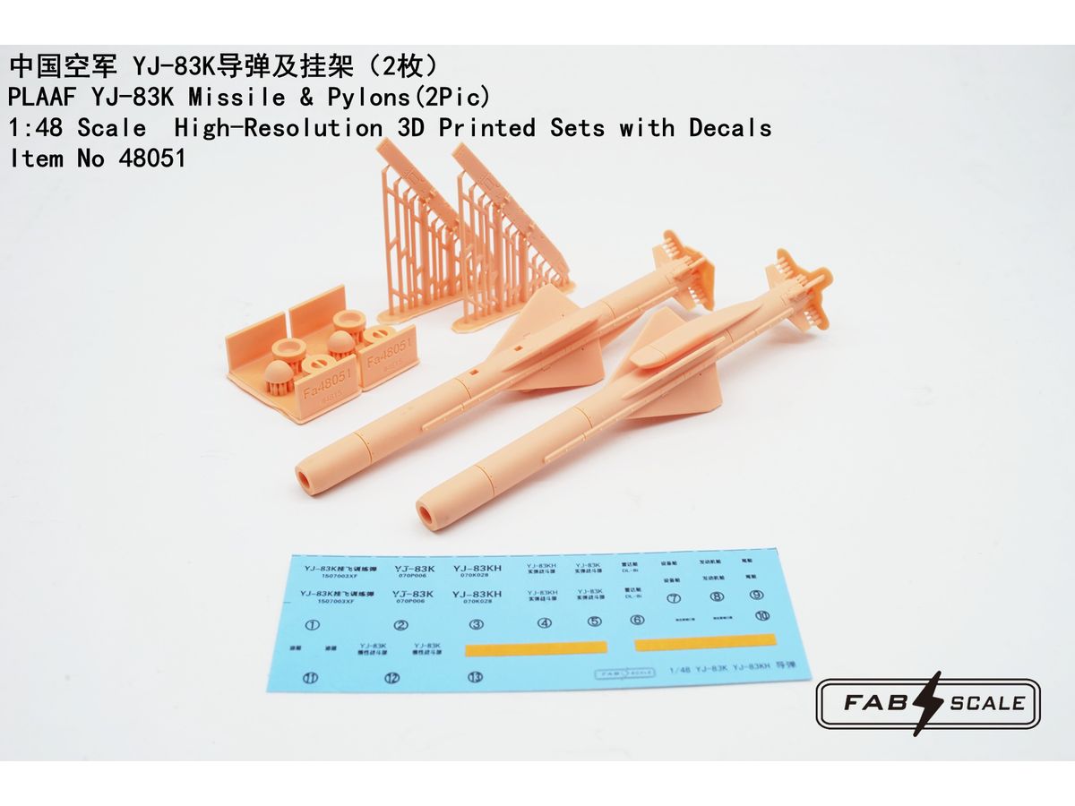 1/48 PLAAF YJ-83K ミサイル & パイロン (2個)