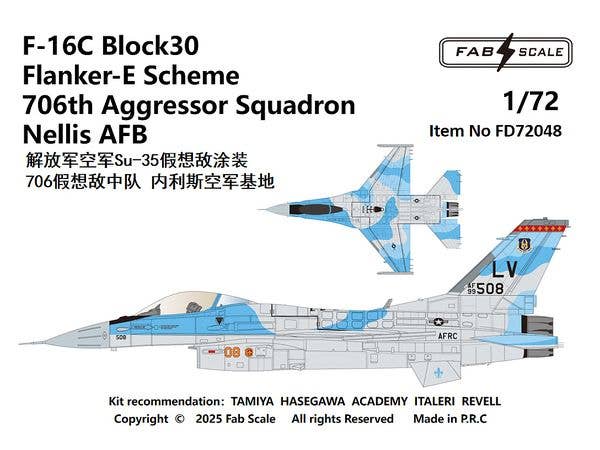 1/72 F-16C ブロック30 フランカーEスキーム 第706アグレッサー飛行隊ネリス空軍基地
