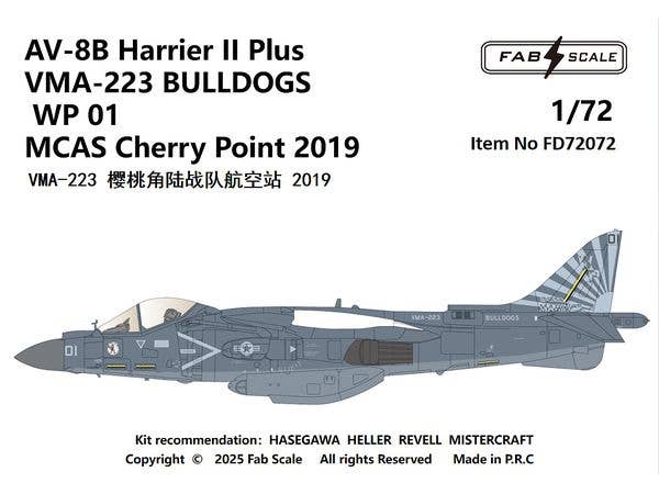 1/72 AV-8B ハリアーII プラス VMA-223 ブルドッグス WP 01 チェリー・ポイント海兵隊航空基地 2019年