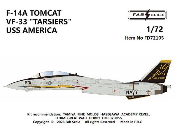 1/72 F-14A トムキャット VF-33 ターシアーズ 米海軍空母 USS アメリカ