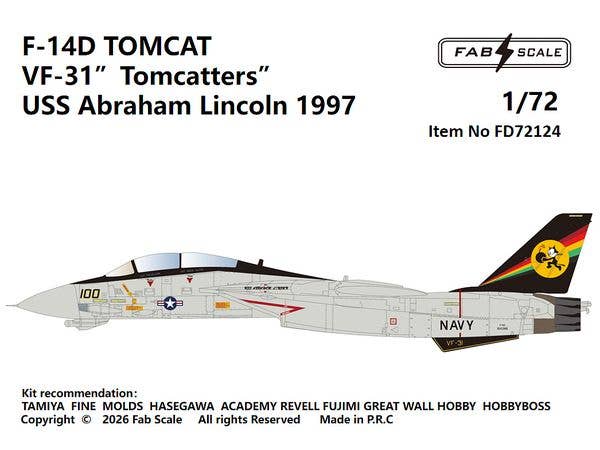1/72 F-14D トムキャット VF-31 トムキャッターズ USSエイブラハム・リンカーン 1997年