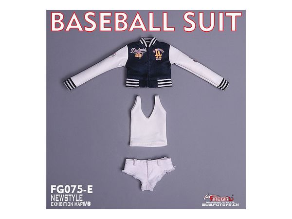1/6 野球ガールコスチュームE ブラックジャケット & ホワイトベスト
