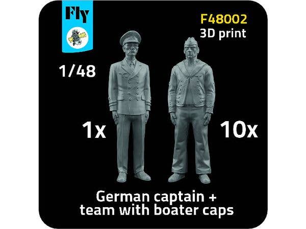 1/48 WW.II ドイツ海軍フィギュア: 将校 x 1、水兵w/略帽 x 10