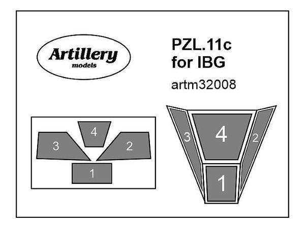 1/32 PZL P.11c キャノピー塗装マスクシール (IBG用)