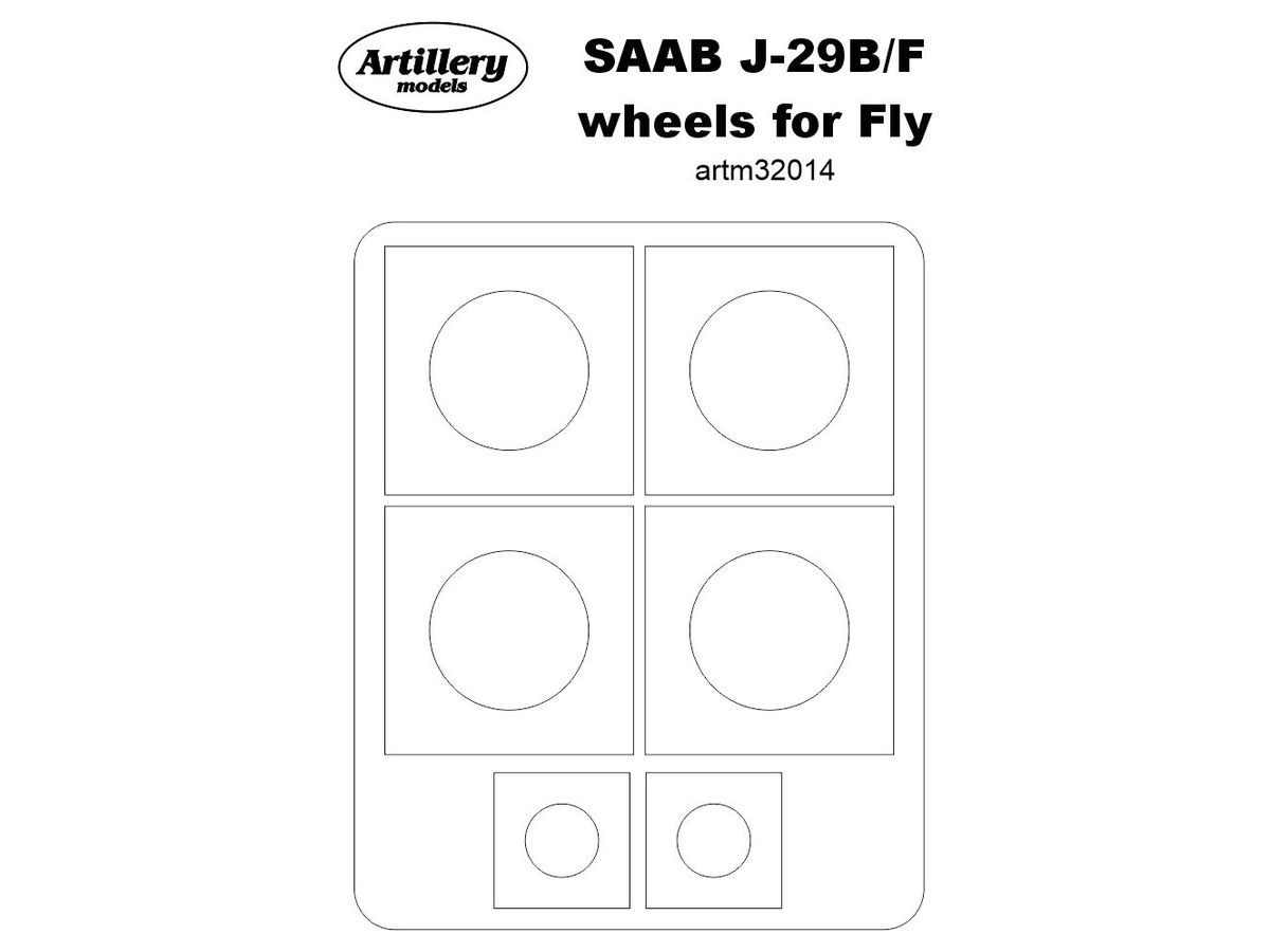 1/32 サーブ J-29B/Fホイール塗装マスクシール (フライ用)