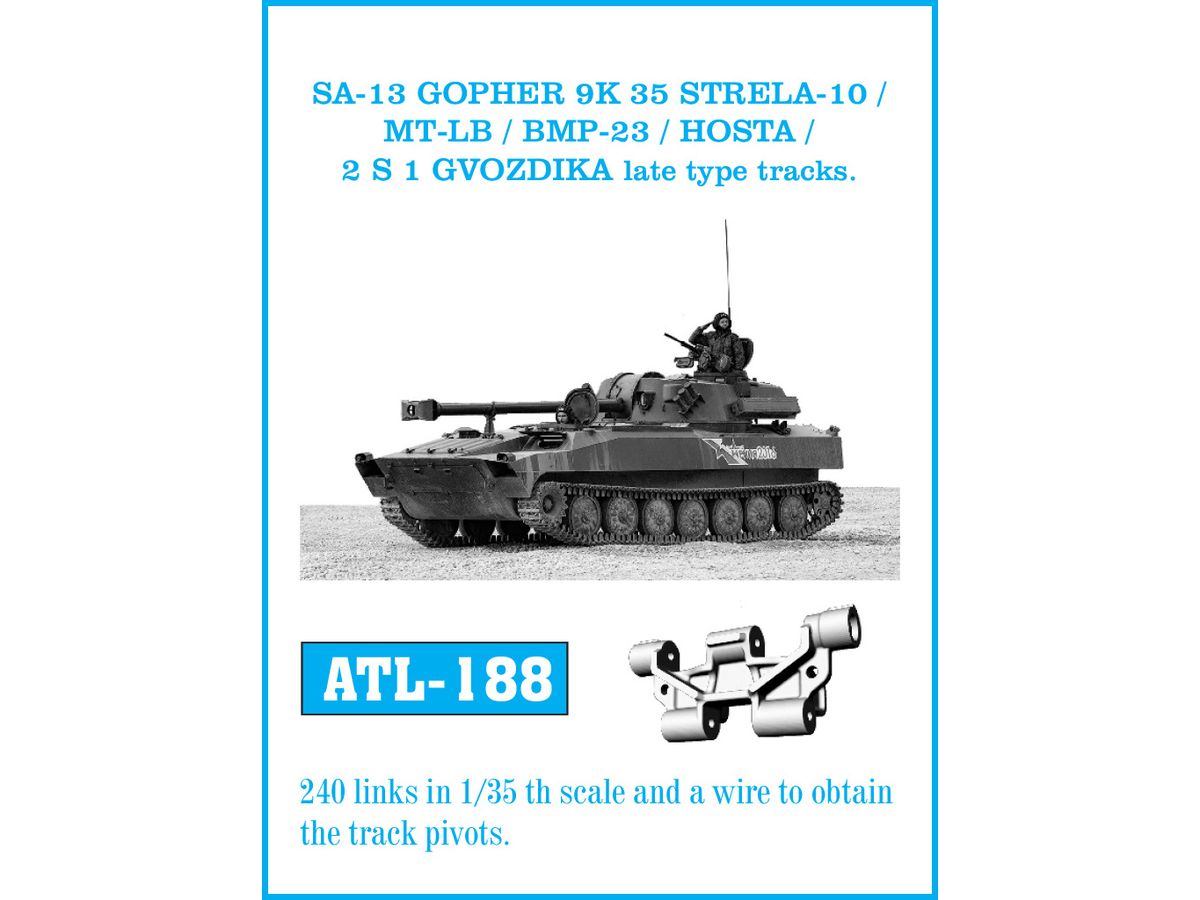 1/35 現用 露/ソ連 SA-13ゴファー(9K35ストレラ)/MT-LB/BMP-23/2A34ホスタ/2S1グヴォージカ用 後期型履帯