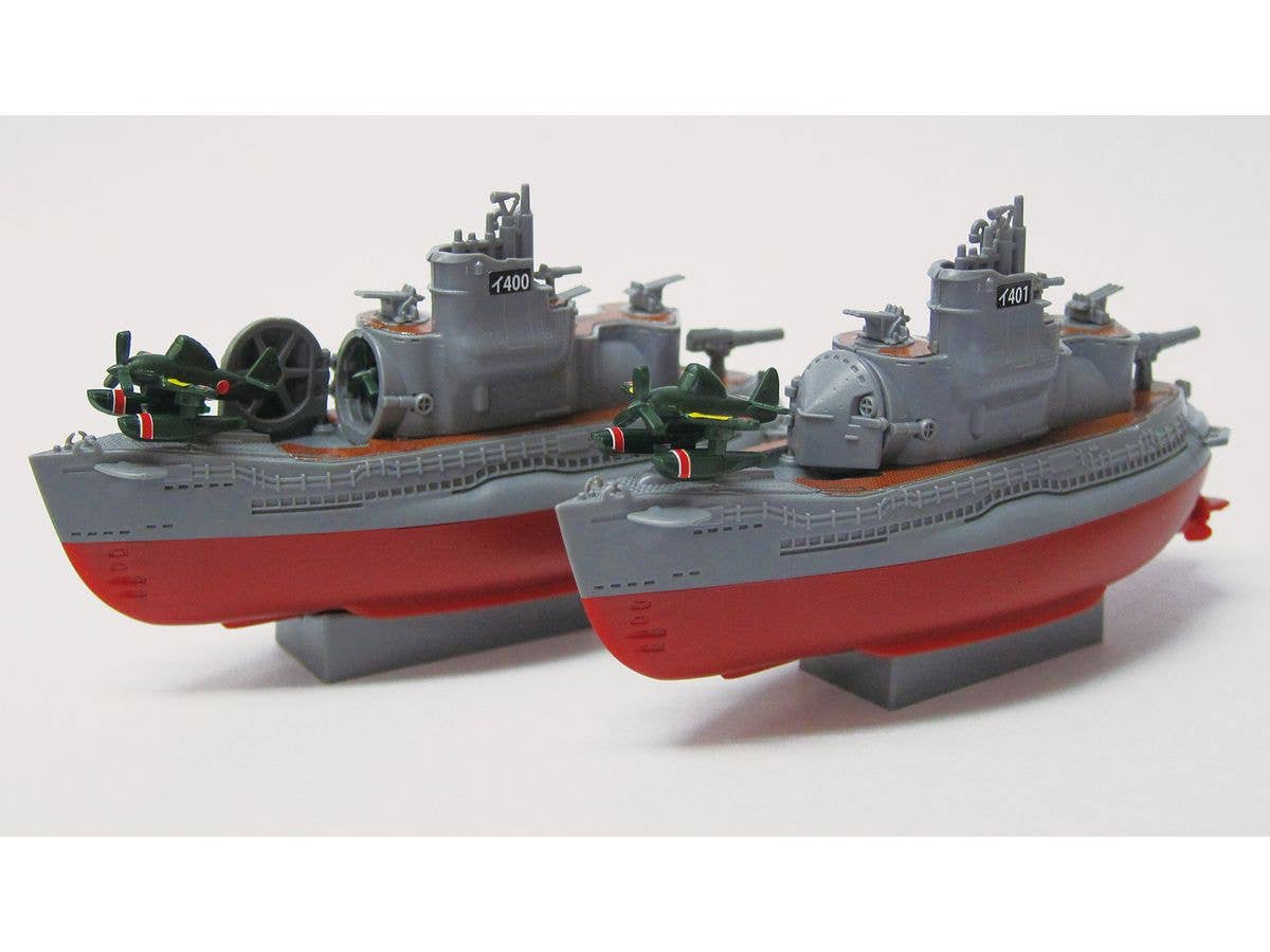 ちび丸艦隊 伊400型潜水艦 2隻セット 特別仕様(エッチングパーツ&木甲板シール付き)