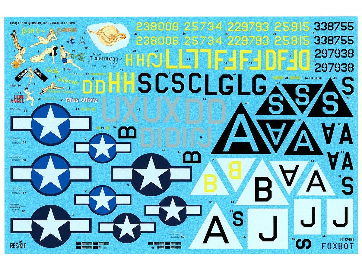 1/72 B-17F/G "ピンナップノーズアート パート1"デカール