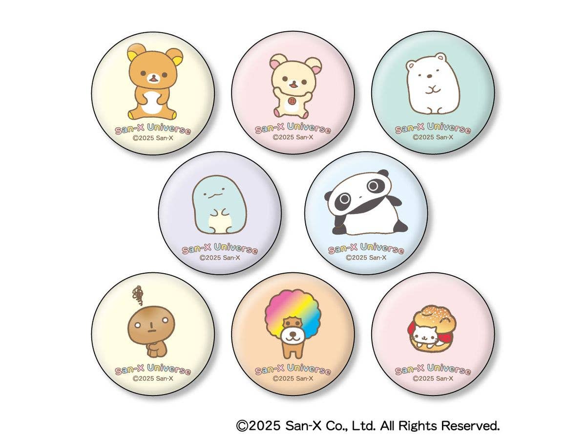 サンエックスユニバース: ファブリック缶バッジコレクション 1Box 8pcs