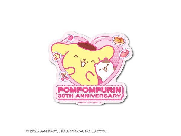 PN30-002 ポムポムプリン30th ダイカットステッカー ハート