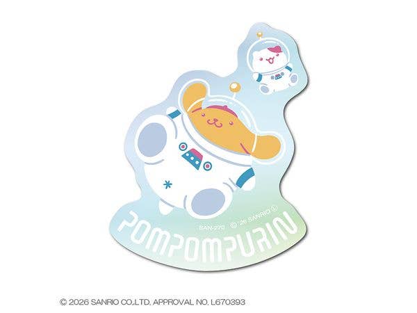SAN-270 ポムポムプリン ホログラムミニステッカー 宇宙服
