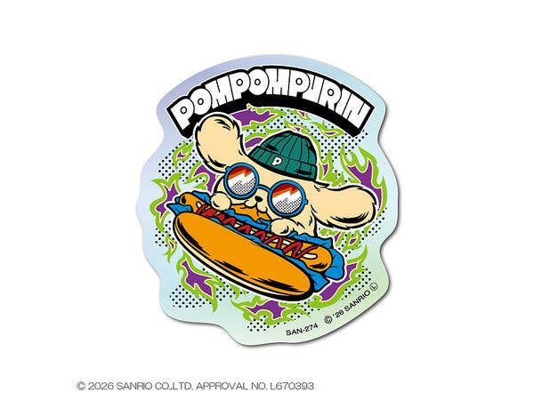 SAN-274 ポムポムプリン ホログラムミニステッカー ホットドッグ