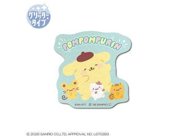 SAN-277 ポムポムプリン グリッターミニステッカー ダンス