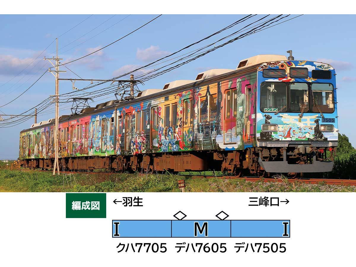 1/150 秩父鉄道7500系(秩父三社トレイン)3両編成セット(動力付き)