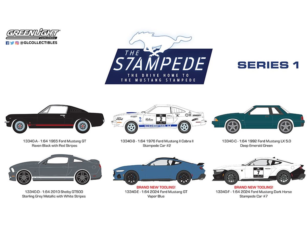 1/64 GreenLight The Drive Home to the Mustang Stampede Series 1 1BOX 6pcs