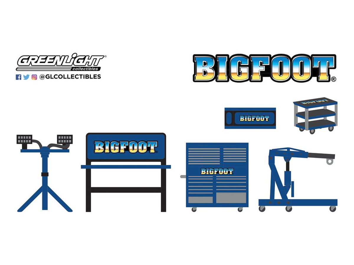 1/64 GreenLight Auto Body Shop: Shop Tool Accessories Series 2 Bigfoot Monster Truck