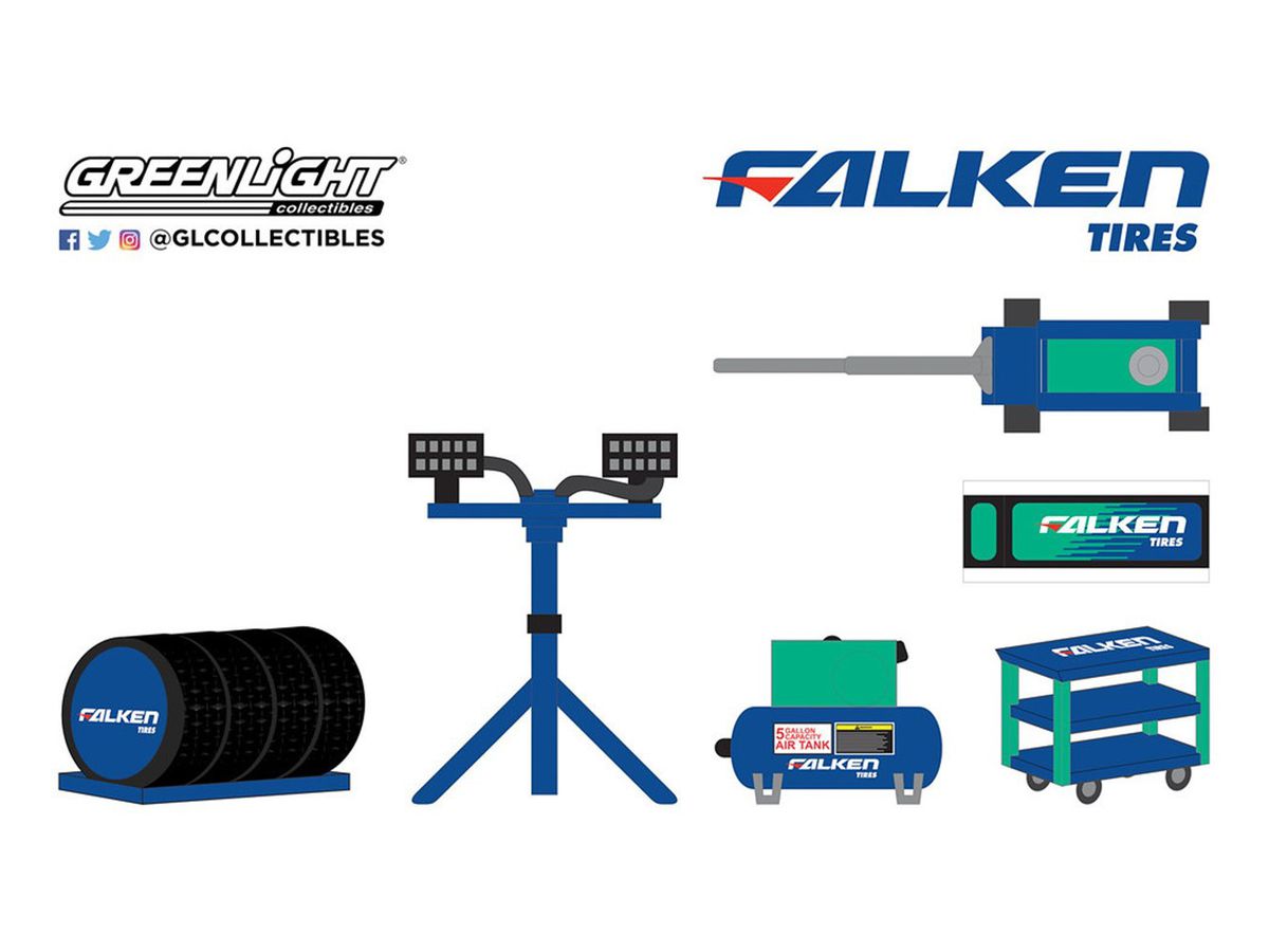 1/64 GreenLight Auto Body Shop Shop Tool Accessories Series 3 Falken Tires