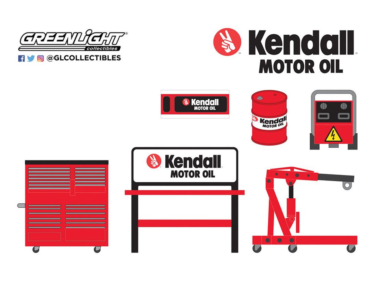 1/64 GreenLight Auto Body Shop Shop Tool Accessories Series 3 Kendall Motor Oil