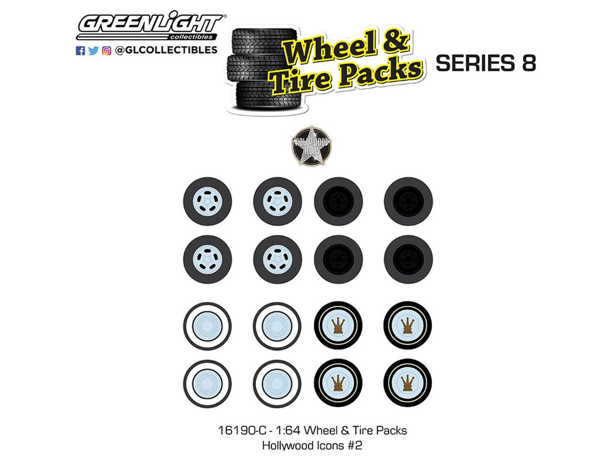 1/64 GreenLight Auto Body Shop - Wheel & Tire Packs Series 8 - Hollywood Icons #2