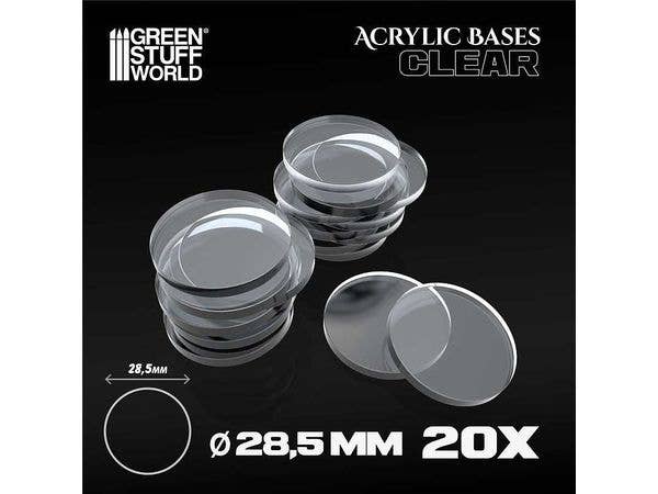 クリアーアクリルベース 円形28.5mm (20枚入)