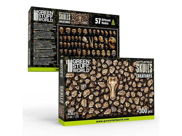 3Dプリントセット 頭蓋骨300個入クリーチャーズセット 1/48 - 1/35