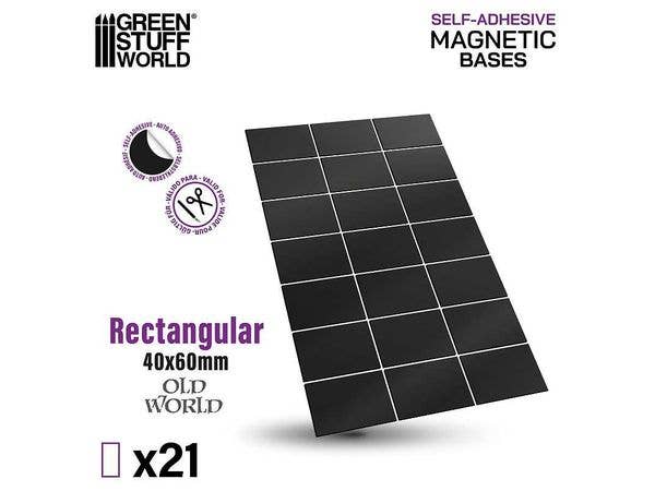 長方形マグネットシート 40 x 60mm (粘着剤付 x 21枚)
