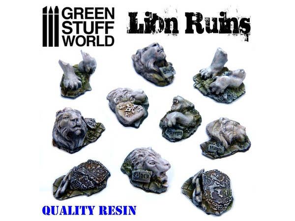 廃墟のライオン彫像(10個)