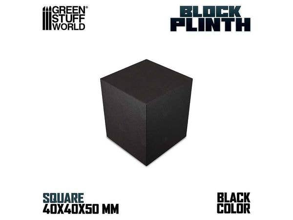 正四角柱ブロック台座 4x4 cmブラック