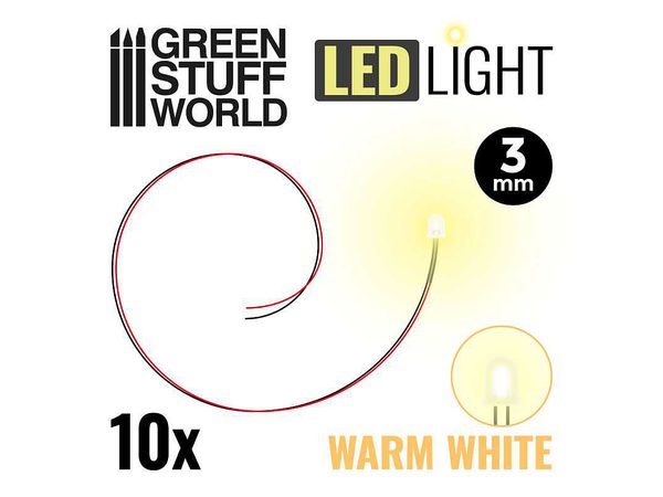 3mm LEDライト 電球色 (ウォームホワイト)
