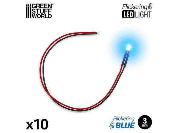 ジオラマ用点滅LED - 青 - 3mm (10本入)