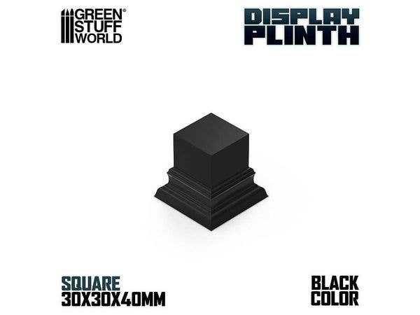 正四角柱展示台座 3x3 cm ブラック