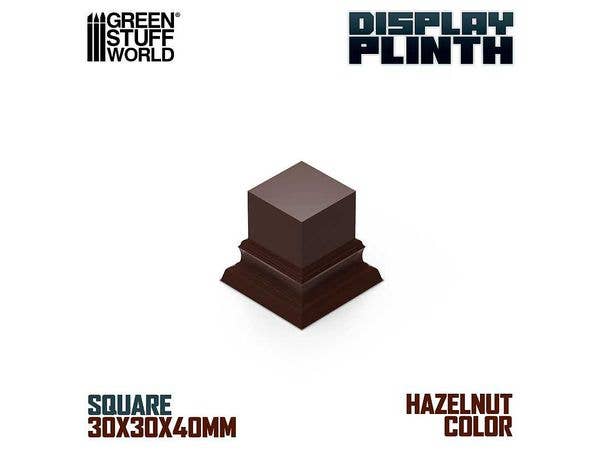 正四角柱展示台座 3x3 cm ヘーゼルナッツブラウン