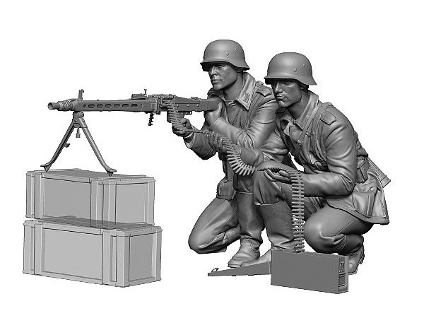 1/24 WWII ドイツ 機関銃チームセット (2体入)