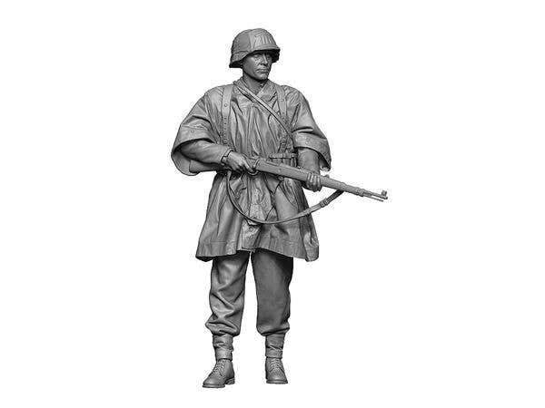 1/35 WWII ドイツ 迷彩ポンチョを着た武装親衛隊兵士 #2