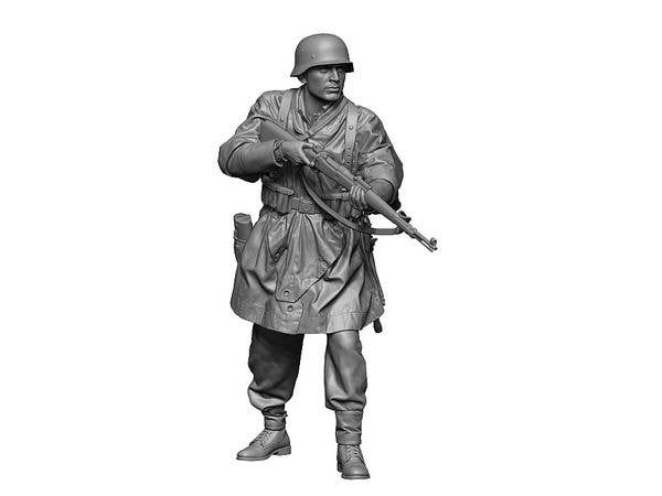 1/35 WWII ドイツ 迷彩ポンチョを着た武装親衛隊兵士 #3