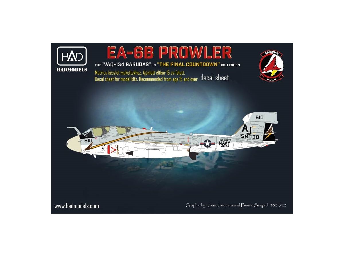 1/72 EA-6B プラウラー ファイナル カウントダウン:VAQ-134 デカール